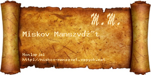 Miskov Manszvét névjegykártya